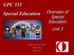 Identifying students with special needs