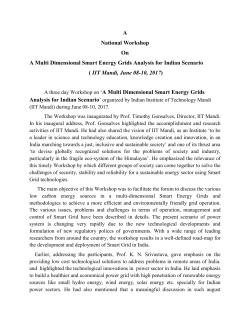 A National Workshop On A Multi Dimensional Smart