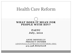 Health Care Reform - Pacific AIDS Education and Training Center