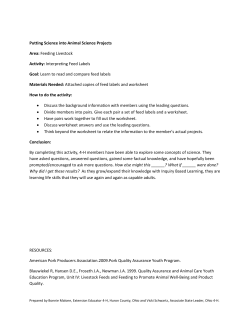 Interpreting Feed Labels Goal - Ohio 4
