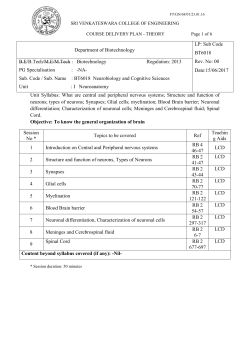 bt6018 neurobiology and cognitive sciences dr.s.prabhu