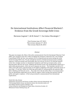 IMF-news and the Greek Sovereign Debt Crisis: Impact on financial
