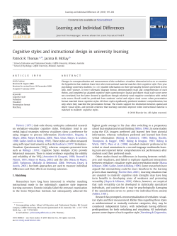 Cognitive styles and instructional design in