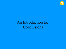 An Introduction to: Conclusions