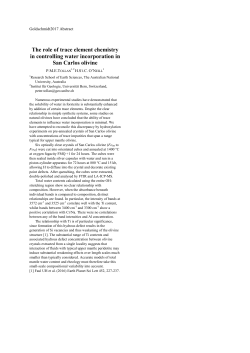 The role of trace element chemistry in controlling water incorporation