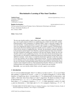 Discriminative Learning of Max-Sum Classifiers