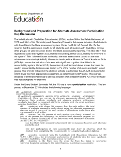 Alternate Assessment Participation Cap Discussion Meeting 3