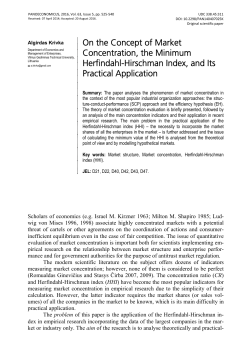 On the Concept of Market Concentration, the