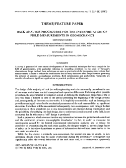Back analysis procedures for the interpretation of field