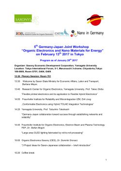 5 Germany-Japan Joint Workshop &ldquo;Organic Electronics and Nano
