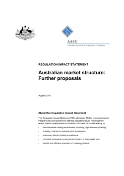 Australian market structure: Further proposals