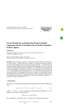 Lower Bounds for an Integral Involving Fractional Laplacians and