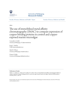 The use of immobilised metal affinity - Research Online