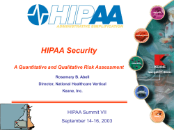 HIPAA Security A Quantitative and Qualitative Risk Assessment