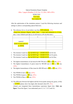 Optical Simulation Report Template (Max. 5 pages) (Deadline 23:59