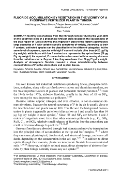 FLUORIDE ACCUMULATION BY VEGETATION IN THE VICINITY