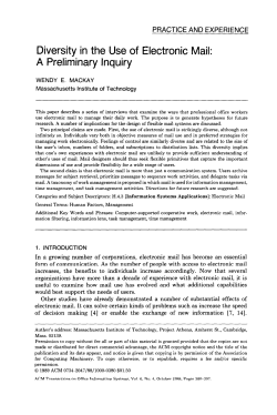 Diversity in the Use of Electronic Mail: A Preliminary Inquiry
