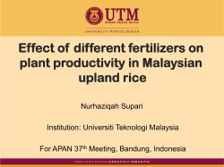Effect of different fertilizers on plant productivity in Malaysian upland