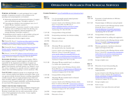 Operations Research for Surgical Services