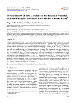 Bioavailability of Beta Carotene in Traditional Fermented, Roasted