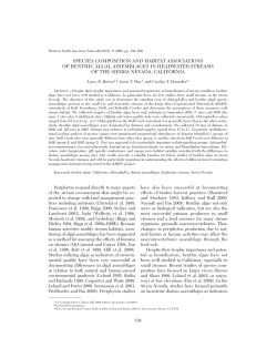 Species Composition and Habitat Associations of Benthic Algal