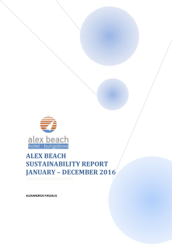 alex beach sustainability report january * december 2016