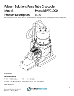 Fabrum Solutions Pulse Tube Cryocooler Model: Evercold PTC1000