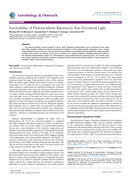 Survivability of Photosynthetic Bacteria in Non