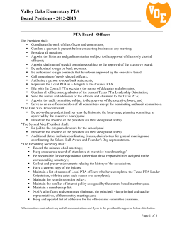 Board Position Descriptions - Valley Oaks Elementary PTA