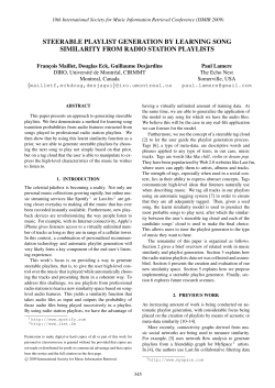 Steerable Playlist Generation By Learning Song