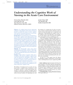 Understanding the Cognitive Work of Nursing in the Acute Care