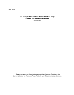 Thomas Piketty vs. Luigi Pasinetti and John Maynard Keynes Lance