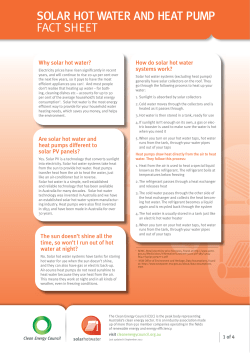 solar hot water and heat pump fact sheet