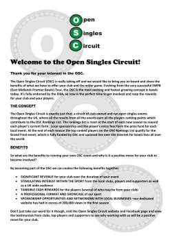 Welcome to the Open Singles Circuit! Thank you for your interest in