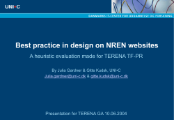 Best practise in NREN websites