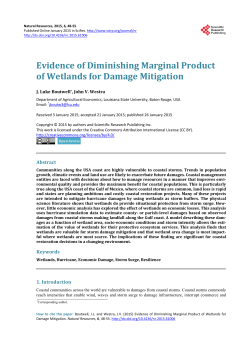 Evidence of Diminishing Marginal Product of Wetlands for Damage