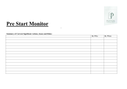 Monthly Pre commencement Meeting Agenda