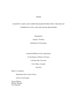 THESIS COGNITIVE AGING AND COMPUTER