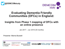 National Evaluation of Dementia Friendly Communities