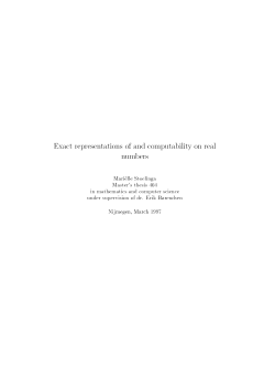 Exact representations of and computability on real numbers