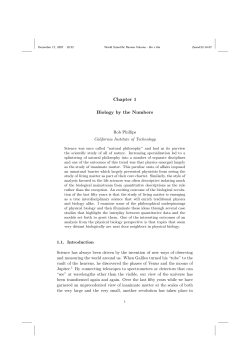 Chapter 1 Biology by the Numbers - Rob Phillips Group