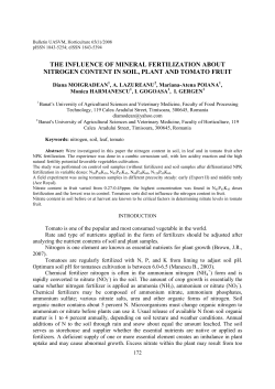 the influence of mineral fertilization about nitrogen content in soil