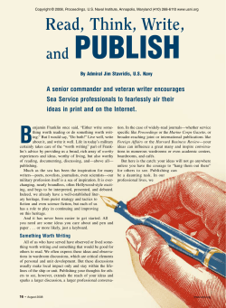 Read, Think, Write, and PUBLISH