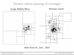 Random infinite squarings of rectangles arxiv: 1402.2632 and