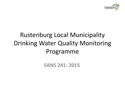Drinking Water Quality Monitoring Programme