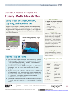 Family Newsletter - First Half