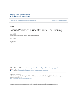 Ground Vibration Associated with Pipe Bursting