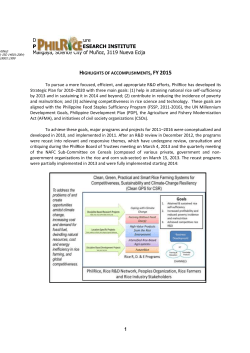 Accomplishment Report - Philippine Rice Research Institute