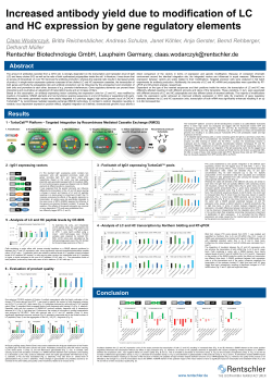 Poster Layout - Rentschler Biotechnologie GmbH