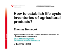 How to establish life cycle inventories of agricultural products?